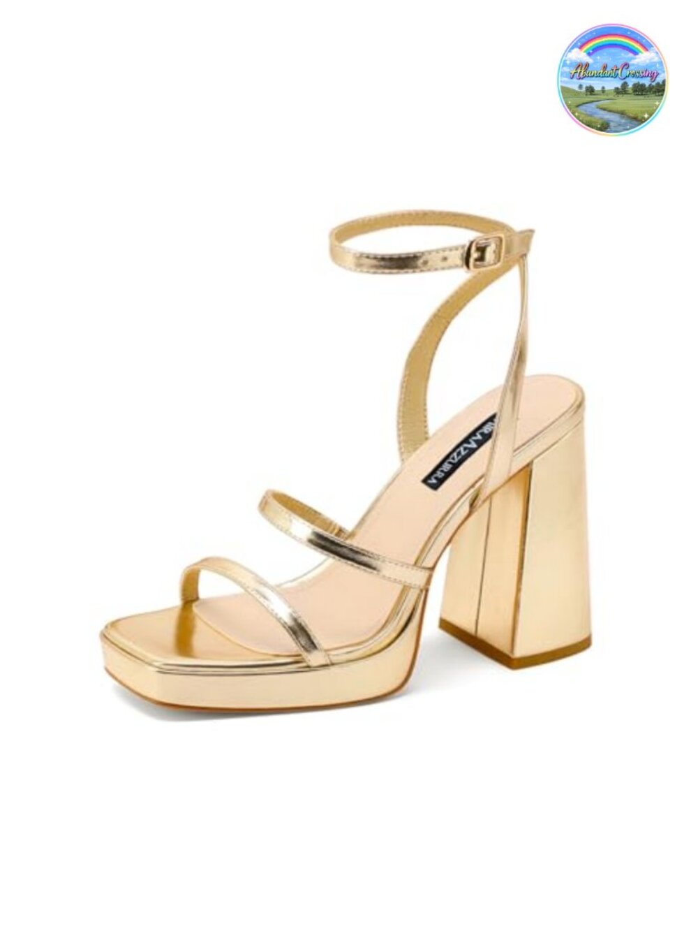 Platform Heels for Women Chunky 4in Block Heel Square Toe Adjustable Strappy